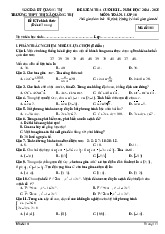 Đề cuối học kỳ 1 Toán 10 năm 2024 – 2025 trường THPT Thị xã Quảng Trị