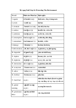 Tiếng Anh 10 Unit 9: Từ vựng - Kết Nốt Tri Thức