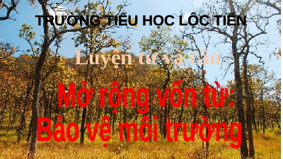 Giáo án điện tử Tiếng Việt 5 Luyện từ và câu Cánh diều: Mở rộng vốn từ Bảo vệ môi trường