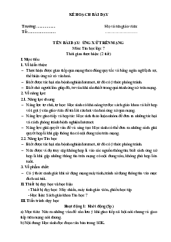 Giáo án Tin học 7 Bài 5: Ứng xử trên mạng sách Kết nối tri thức với cuộc sống