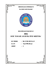 Hướng Dẫn Tổ Chức Cuộc Họp Hiệu Quả | Tiếng anh thương mại