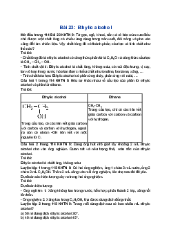 Giải Khoa học tự nhiên 9 Cánh diều Bài 23: Ethylic alcohol