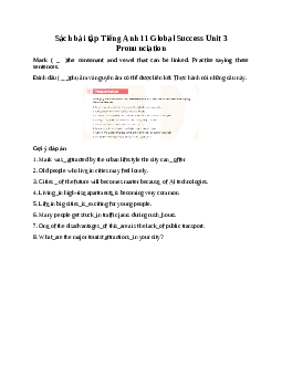 Giải Unit 3 Pronunciation | Sách bài tập Tiếng Anh 11 Global Success