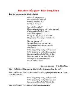 Đọc hiểu: Bàn chân thầy giáo - Trần Đăng Khoa | Ôn tập Ngữ Văn 12