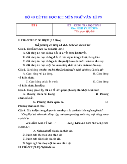 Top 40 Đề thi học kì 1 lớp 9 môn Văn năm học 2023 - 2024 có đáp án