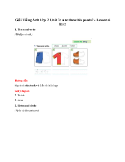 Unit 3: Are these his pants? - Lesson 6 Giải SBT | Tiếng anh 2 Family and Friends