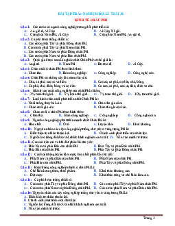 Trắc nghiệm Địa 7 Bài 30: Kinh tế Châu Phi (có đáp án)
