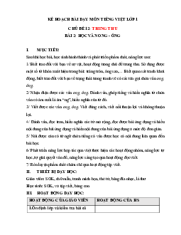 Chủ đề 12: Trung thu | Bài 2 | Giáo án Tiếng Việt 1 bộ sách Chân trời sáng tạo