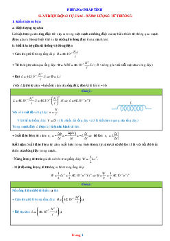 Phương pháp tính suất điện động tự cảm và năng lượng từ trường (có lời giải)