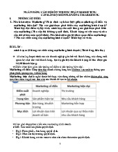 Ngân Hàng Câu Hỏi Ôn Thi Học Phần Marketing Căn Bản | Đại học Thương Mại