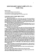 Tâm lý học đại cương - Khái niệm và Nghiên cứu cơ bản