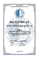 Tiểu luận CPQT 2020: Đánh giá vai trò của quốc gia trong pháp luật quốc tế môn Luật quốc tế | Trường Đại học Luật Hà Nội