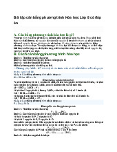 Bài tập cân bằng phương trình Hóa học Lớp 9 có đáp án