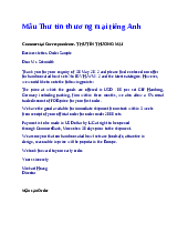 Mẫu Thư tín thương mại tiếng Anh - Tài liệu tổng hợp