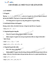 Chuyên đề các phép toán với số nguyên