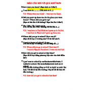 Câu Hỏi Mẫu Về Quá Khứ Đơn - Luyện Tập Tiếng Anh 101