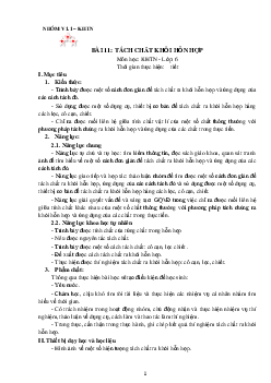 Chủ đề 6. Bài 11: Tách chất khỏi dung dịch | Bài giảng KHTN 6 | Cánh diều