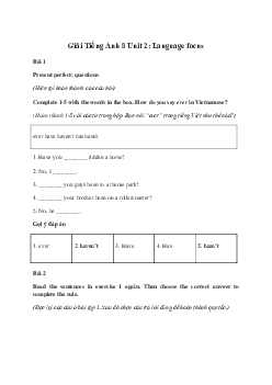 Giải Tiếng Anh 8 Unit 2: Language focus | Friends Plus