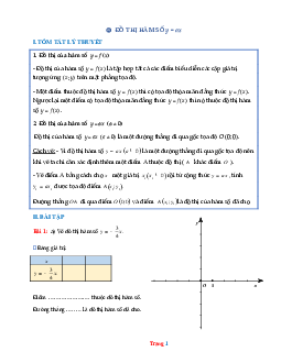 Bài tập toán lớp 7 đồ thị hàm số y=ax ( có lời giải chi tiết )