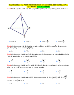TOP 50 câu trắc nghiệm góc giữa đường thẳng và mặt phẳng mức vận dụng (giải chi tiết)