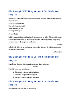 Giải Ôn tập cuối học kì 2 - Tiết 3 trang 82 VBT Tiếng Việt lớp 3 Tập 2 Chân trời sáng tạo