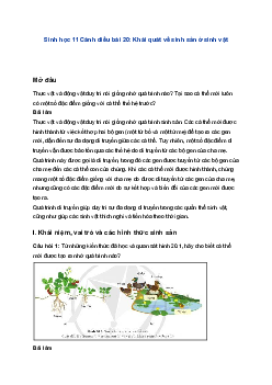 Sinh học 11 Cánh diều bài 20: Khái quát về sinh sản ở sinh vật