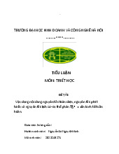 Đề tài: Vận dụng nội dung  phát triển nguyên tắc toàn diện, nguyên tắc phát  và nguyên tắc lịch sử-cụ thể phân tích nền kinh tế tuần hoàn | Tiểu luận môn Triết học Mác - Lênin| Trường Đại học Kinh doanh và Công nghệ Hà Nội