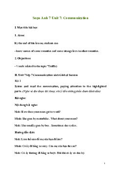 Giải Tiếng Anh 7 Unit 7: Communication | Global Success