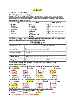 Đề thi tuyển sinh lớp 10 THPT năm học 2022-2023 môn Tiếng Anh (không chuyên) - Sở Giáo dục và Đào tạo Hà Nam có đáp án và giải thích chi tiết