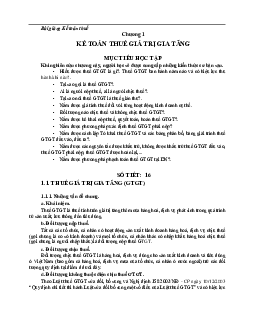 Giáo trình Kế toán thuế | Trường Đại học Kinh tế và Quản trị Kinh doanh, Đại học Thái Nguyên