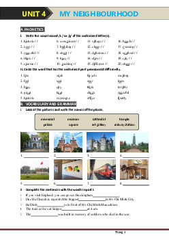 Bài tập Tiếng Anh 6 chương trình mới Bài 4: My Neighbourhood (có đáp án)-Mai Lan Hương-Hà Thanh Uyên