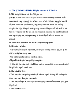 Phân tích bài thơ Tôi yêu em của Puskin | Văn mẫu 11 Cánh diều