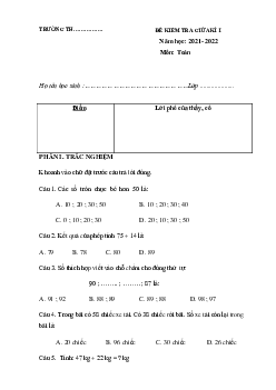 Đề thi giữa học kì 1 môn Toán 2 năm 2023 - 2024 sách Cánh diều