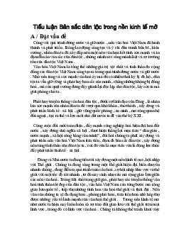 Tiểu luận Bản sắc dân tộc trong nền kinh tế mở | Triết học Mác - Lênin | Học viện Ngân Hàng