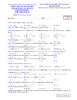 Đề thi thử THPT Quốc gia 2022 môn Toán liên trường THPT tỉnh Quảng Nam (có đáp án)