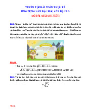 Tuyển Chọn Các Bài Toán Thực Tế Ứng Dụng Căn Bậc Hai Bậc Ba Giải Chi Tiết