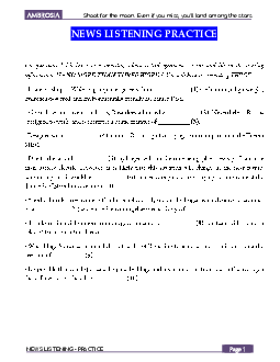 (Ambrosia) NEWS LISTENING PRACTICE