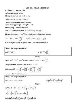 Chuyên đề trắc nghiệm phương trình mũ