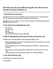 Một số dạng địa hình được tạo nên bởi quá trình bóc mòn Địa lý 10