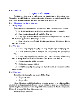 Chương 2: Ắc quy khởi động