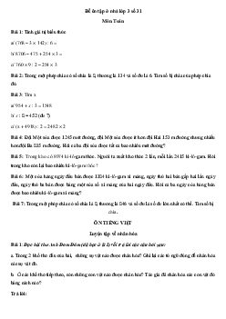 Đề ôn tập ở nhà lớp 3 số 31 - (Ngày 06/4)
