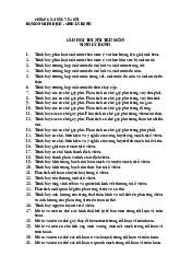 Câu hỏi ôn thi nội trú môn Sinh lý bệnh (DHY)