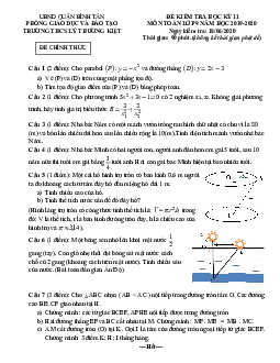 Đề thi HK2 Toán 9 năm 2019 – 2020 trường THCS Lý Thường Kiệt – TP HCM