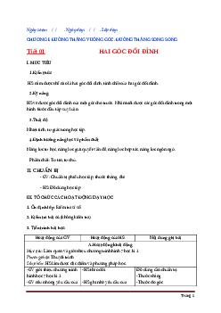 Giáo án hình học toán 7 học kỳ theo định hướng và phát triển năng lực