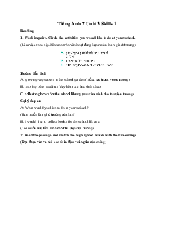 Tiếng Anh 7 Global Success Unit 3 Skills 1
