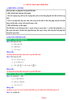 Phương pháp giải Bài 5: Thứ tự thực hiện phép tính Toán 6 Chân trời sáng tạo