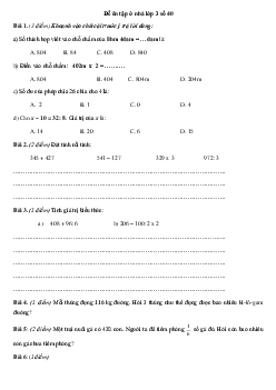 Đề ôn tập ở nhà lớp 3 số 40 có đáp án - (Ngày 16/4)