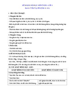 Giáo án Toán lớp 4 Tuần 5 | Cánh diều