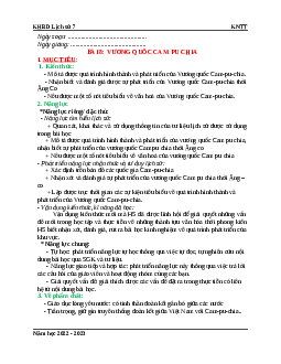 Giáo án Bài 8: Vương quốc Cam-pu-chia Lịch sử 7 | Kết nối tri thức