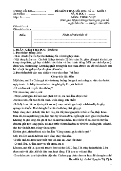 Đề thi học kì 2 môn Tiếng Việt lớp 5 - Đề 2